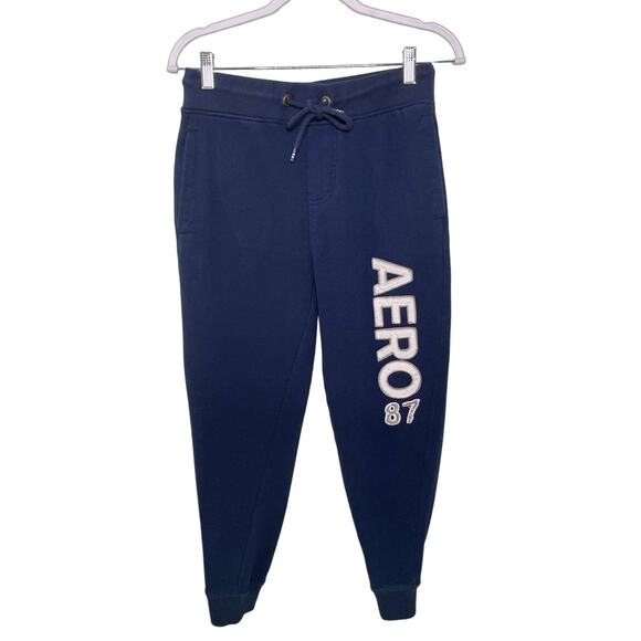 Aeropostale Aero Sweatpants Jogger Elastic Drawstring Waist Pull-On Blue XS - Picture 1 of 10
